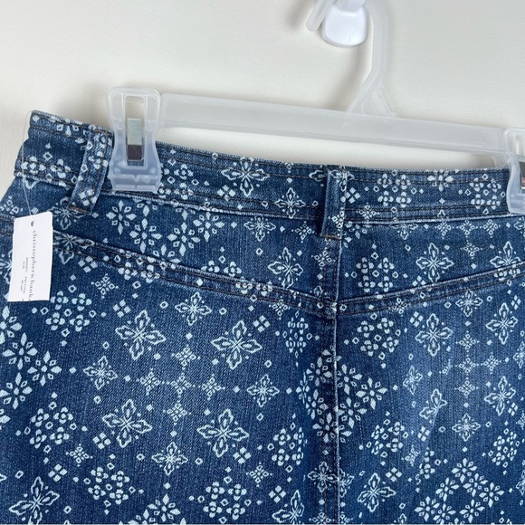 Denim Skort Medallion Print Mini Skirt Boho Festival Bohemian 4 Moroccan India - Picture 9 of 12